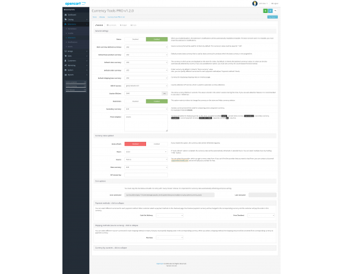 Модуль Валютные Инструменты PRO для OpenCart