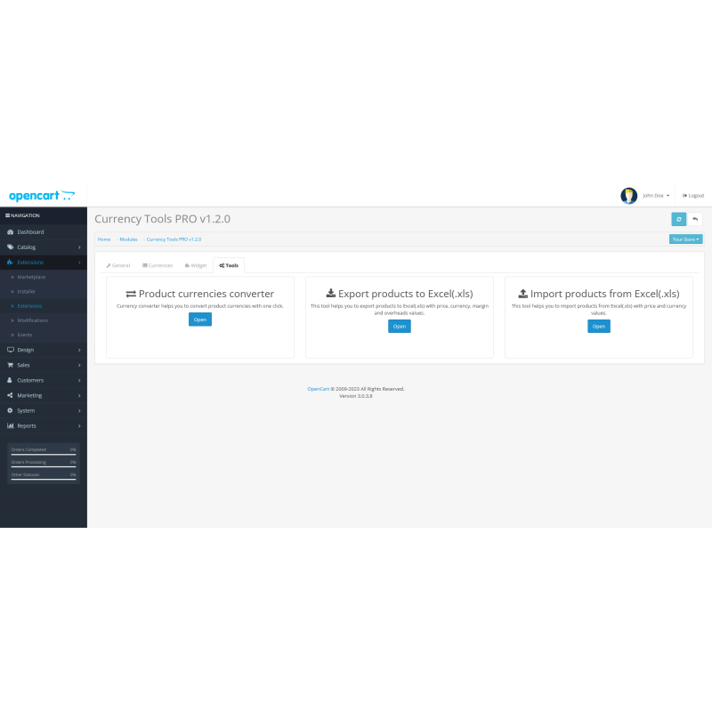 Módulo Currency Tools PRO para OpenCart