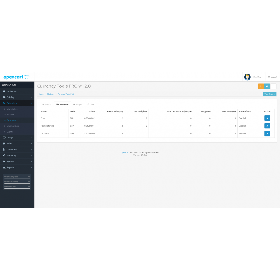 Модуль Валютні Інструменти PRO для OpenCart