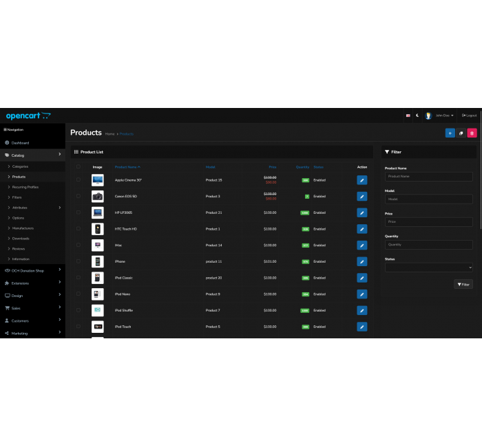 AlFa - Тема для Адмін-панелі AlFa - Тема Адмін-панелі для Opencart для Opencart