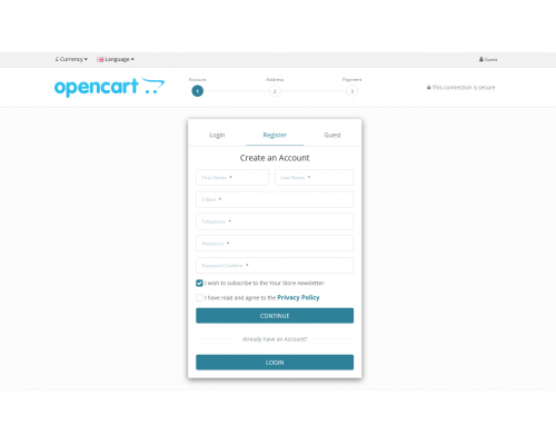 Легке оформлення замовлення та реєстрація - Ajax Best Checkout для OpenCart 3