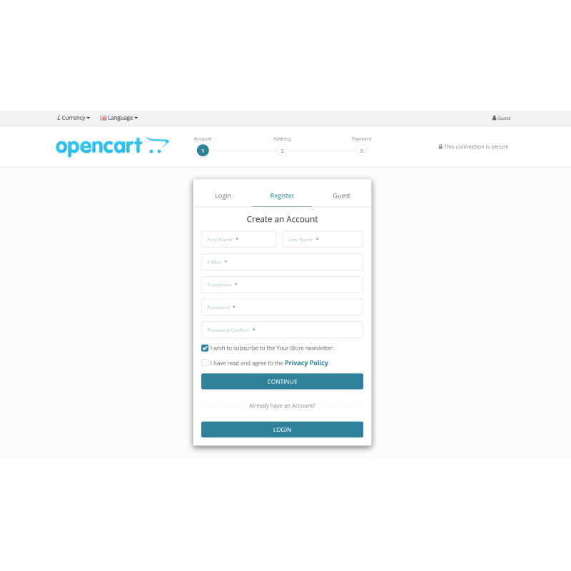 Легке оформлення замовлення та реєстрація - Ajax Best Checkout для OpenCart 3