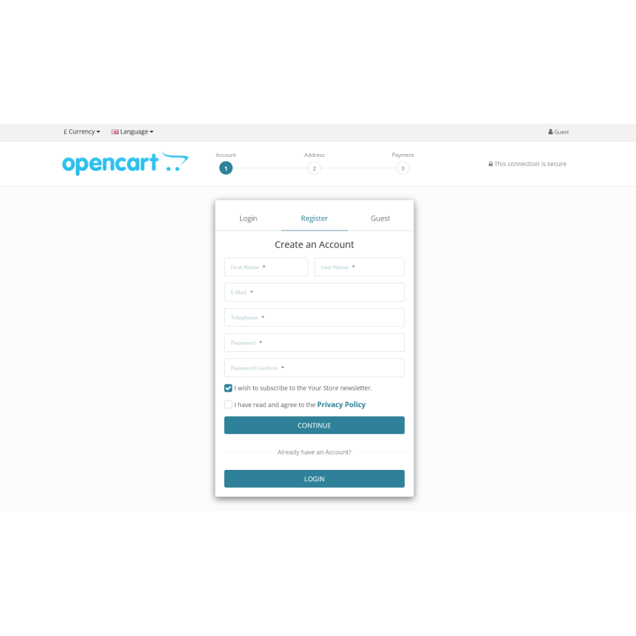 Легкое оформление заказа и регистрация – Ajax Best Checkout для OpenCart 3