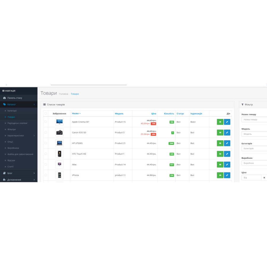 Promotions and percentage discounts for OpenCart