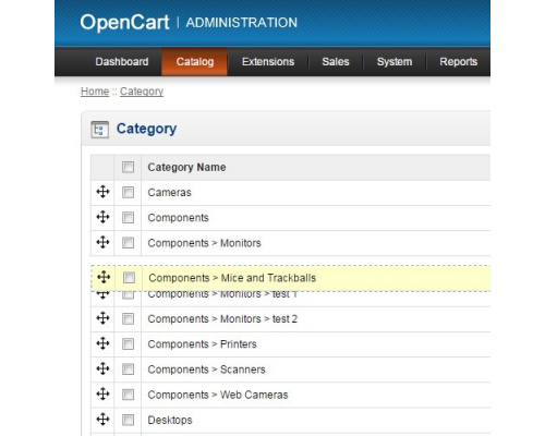 Module Easy Sort Order with Drag & Drop for Opencart