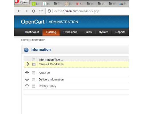 Module Easy Sort Order with Drag & Drop for Opencart