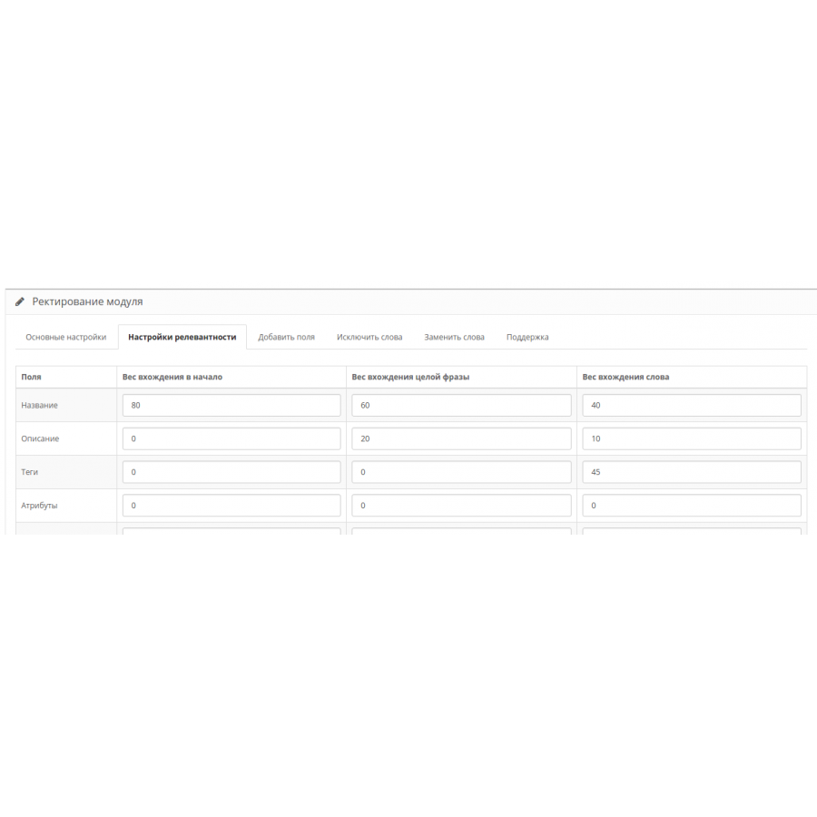 Модуль пошуку Пошукова система з морфологією та релевантністю PRO для OpenCart