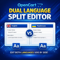 OpenCart Dual Language Split Editor — editor for two languages