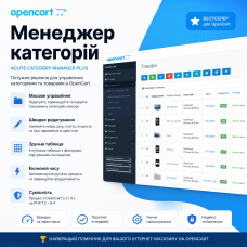 Category Management + Product Manager for OpenCart