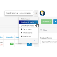 Εργαλεία διαχειριστή Multi-Helper - Εκκαθάριση προσωρινής μνήμης, ανανέωση του ocmod