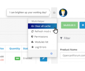 Інструменти Admin Multi-Helper - Clear cache, refresh ocmod
