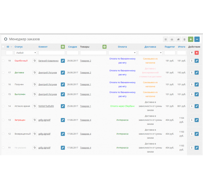 Модуль Менеджер замовлень для Opencart Модуль Менеджер замовлень для Opencart