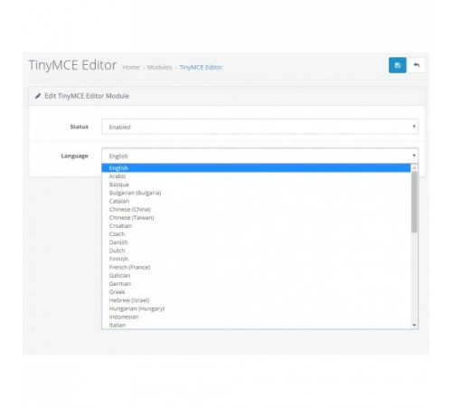 Модуль TinyMCE 5 Розширений редактор для Opencart 3.х
