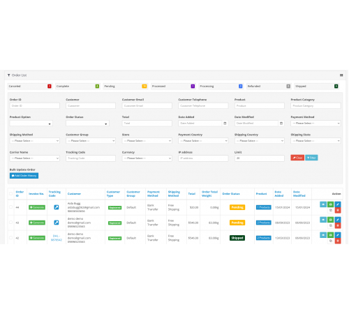 Advanced Order Manager for OpenCart