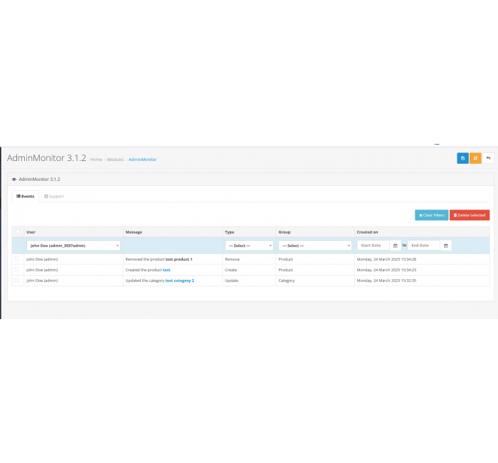 AdminMonitor - Моніторинг дій адміністратора в OpenCart Моніторинг дій адміністратора в OpenCart