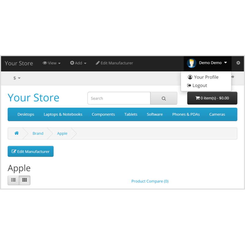 Панель керування Admin Front-End Toolbar
