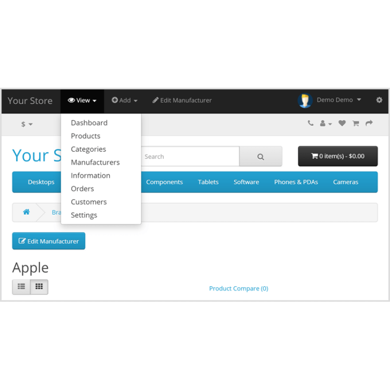 Панель керування Admin Front-End Toolbar