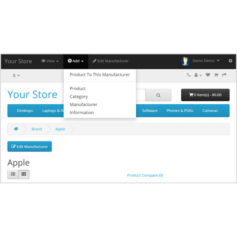 Панель керування Admin Front-End Toolbar
