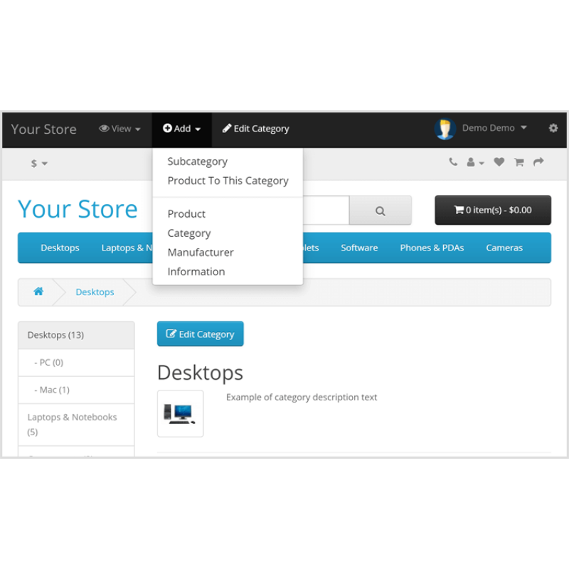 Панель керування Admin Front-End Toolbar