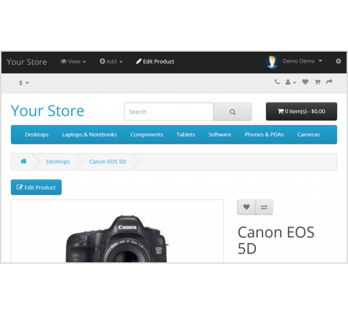 Admin Front-End Toolbar Control Panel for Opencart Admin Front-End Toolbar Control Panel