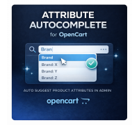 Fitur pengisian otomatis atribut untuk karakteristik produk di panel admin OpenCart.