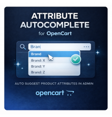 Автозаповнення атрибутів для характеристик товару в адміністративній панелі OpenCart