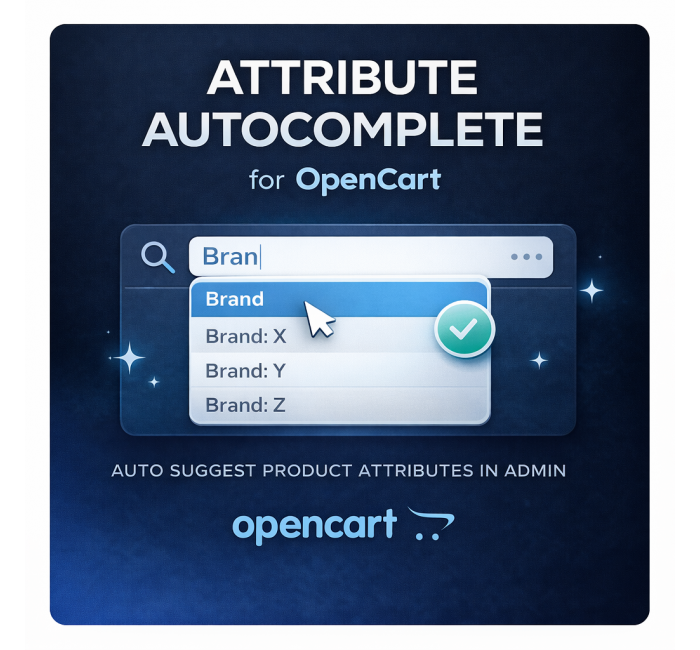 Автозаповнення атрибутів для характеристик товару в адміністративній панелі OpenCart
