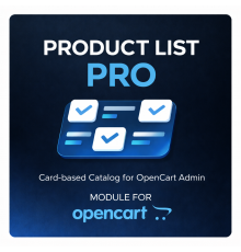 Διεπαφή ενότητας Product List Pro στον πίνακα διαχείρισης OpenCart
