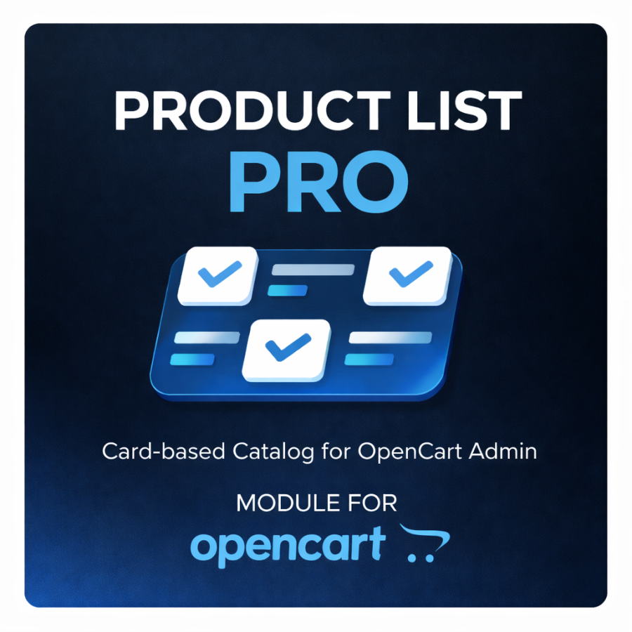 Product List Pro module interface in the OpenCart admin panel