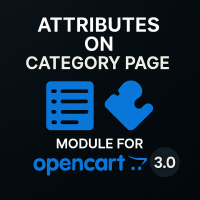 Атрибути на сторінці категорій та у модулях для OpenCart