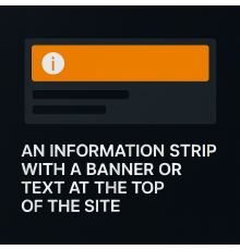 Bilah informasi dengan spanduk atau teks di bagian atas situs Opencart