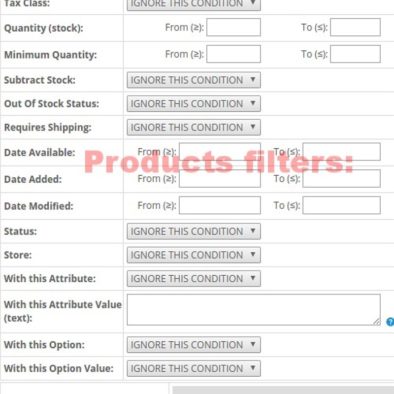 Atualizações em massa de produtos: Descontos, Promoções
