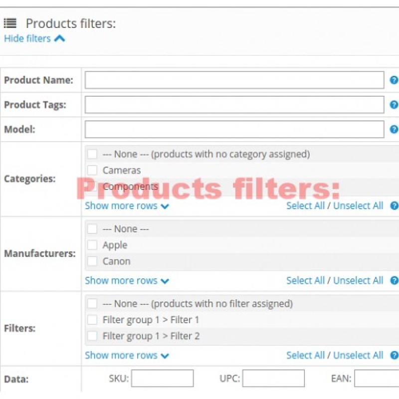 Atualizações em massa de produtos: Descontos, Promoções