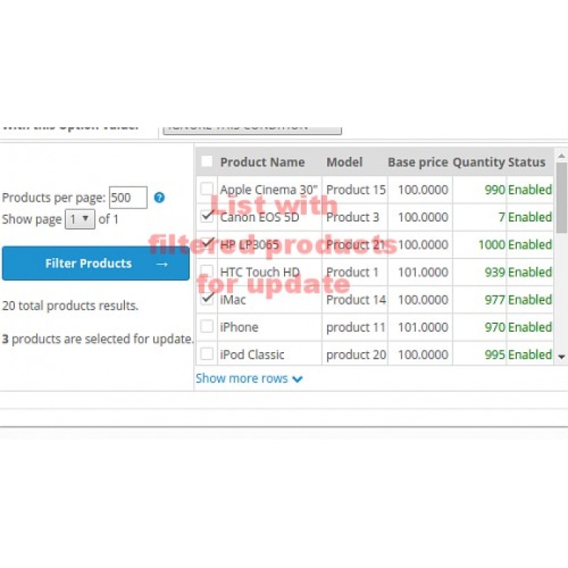 Atualizações em massa de produtos: Descontos, Promoções