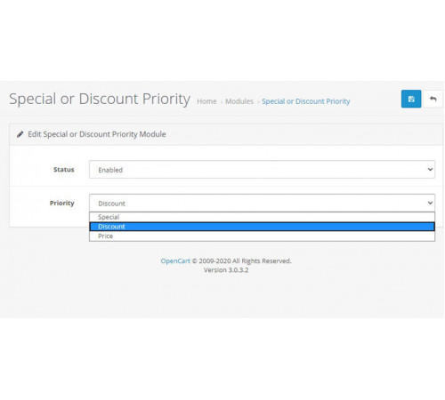 Promotions or Discounts Priority module