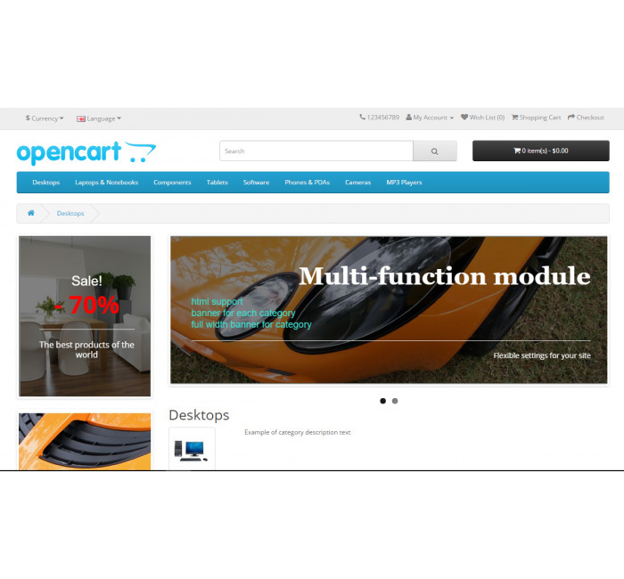 Banner PRO – банери для різних категорій + слайдшоу для опенкарт 3 Banner PRO – банери для різних категорій + слайдшоу для опенкарт 2-3