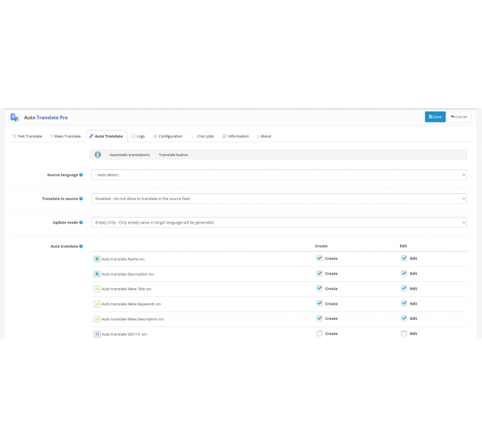 Модуль Авто Перевод Pro для OpenCart Модуль Авто Перевод Pro для OpenCart