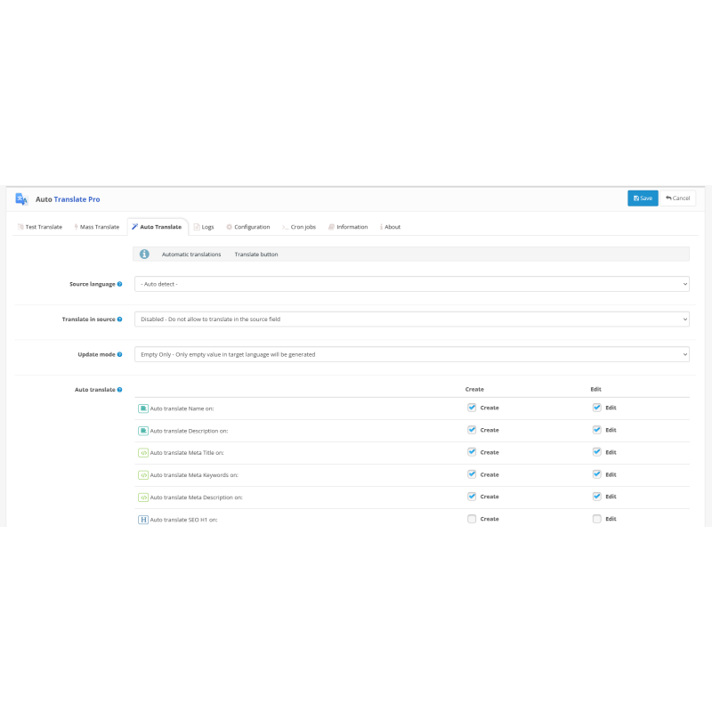 Модуль Авто Переклад Pro для OpenCart