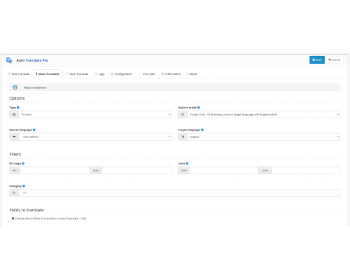 Auto Translation Pro module for OpenCart