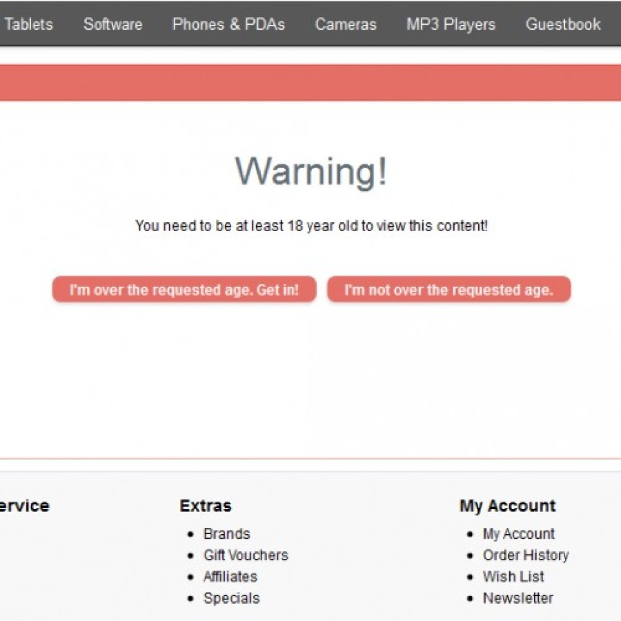 Adult Only Age Verification Module (advanced setting)