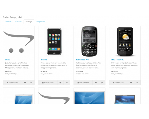 Модуль Category Product Tab - Товари категорій у табах для OpenCart