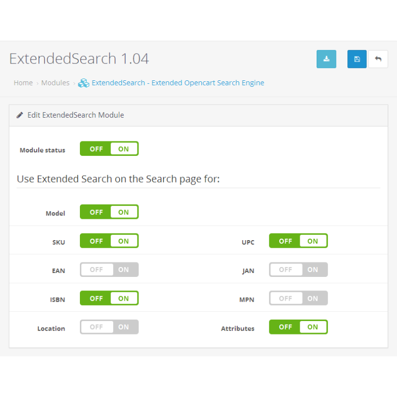 ExtendedSearch - дүкендегі кеңейтілген іздеу
