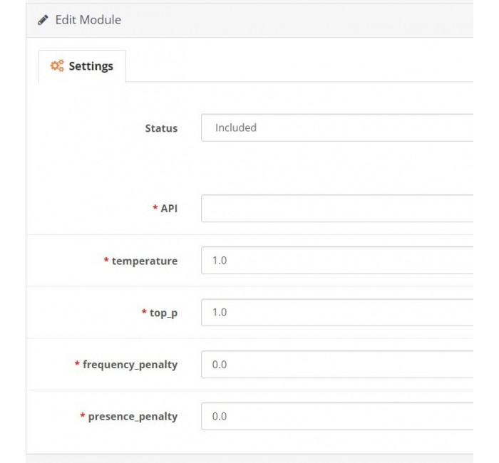 Модуль ChatGPT API інтеграції для OpenCart Модуль ChatGPT API інтеграції для OpenCart