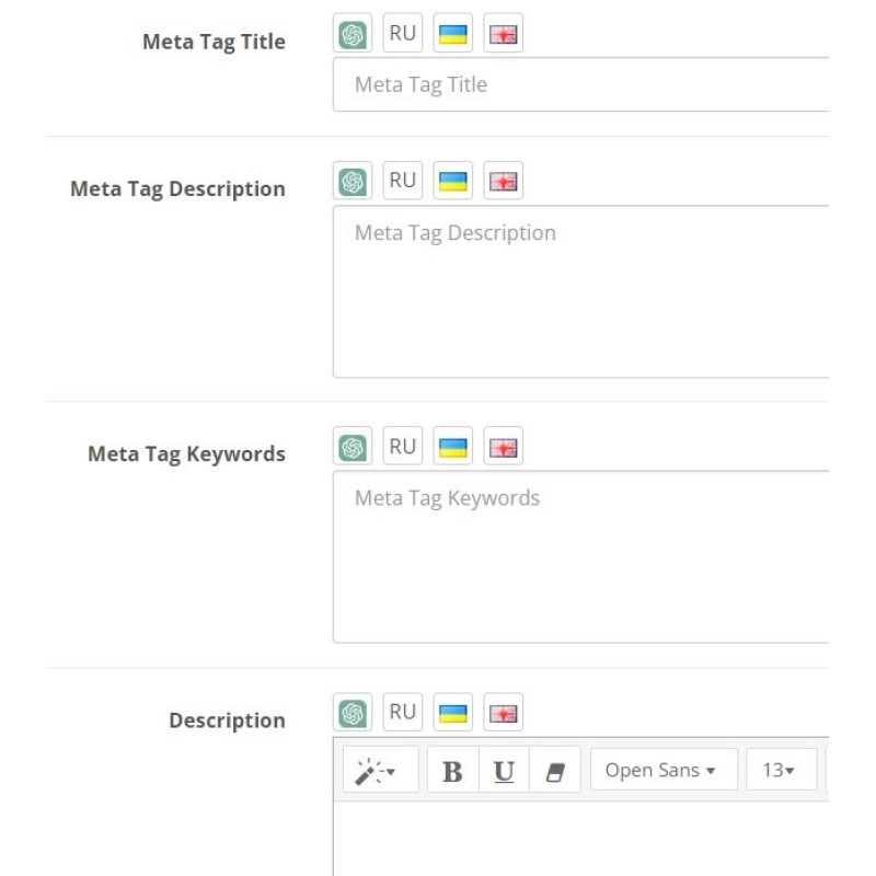 OpenCart үшін ChatGPT API интеграция модулі