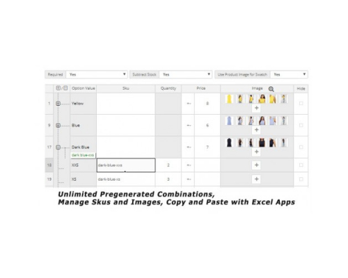 Module Advanced Options Product options