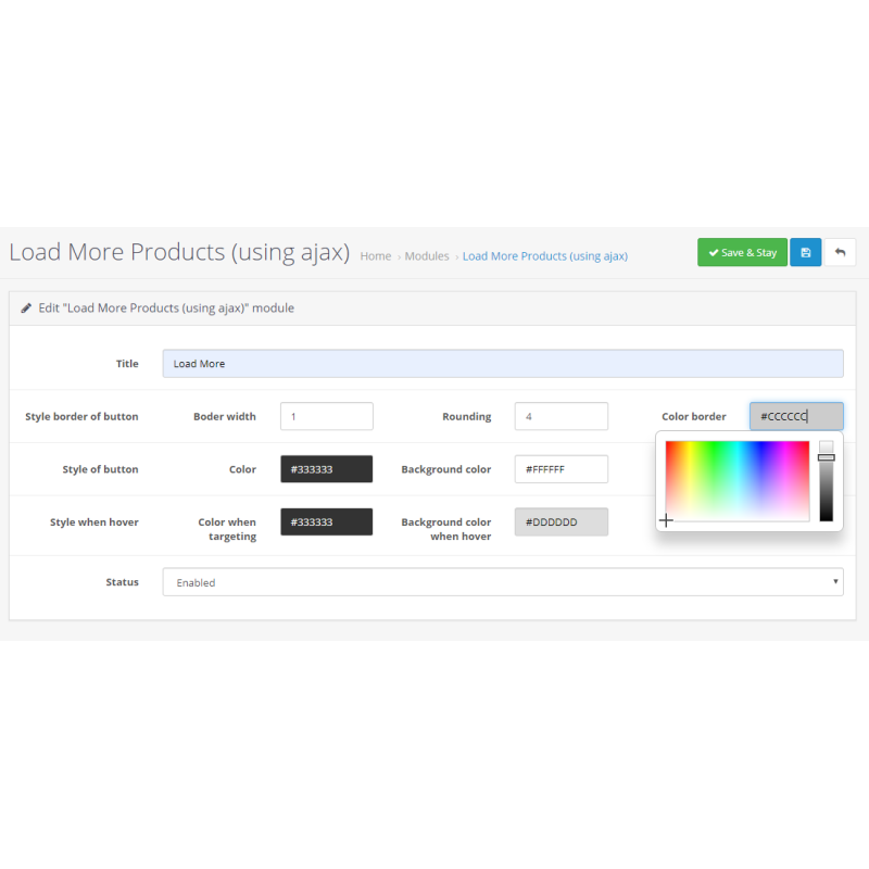 Paginação de produtos - Botão 