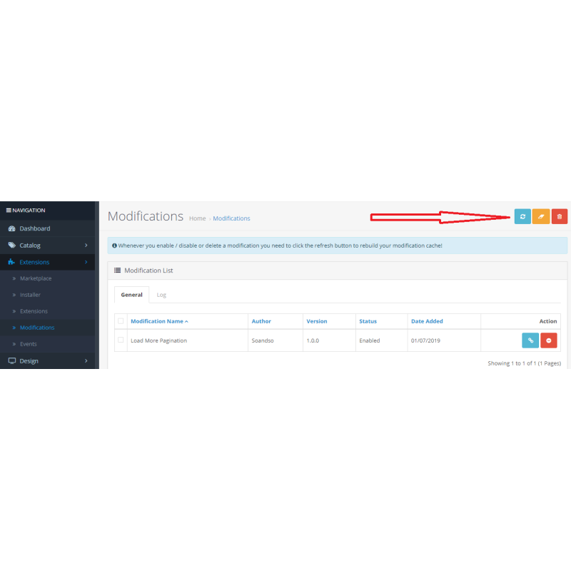 Paginação de produtos - Botão 