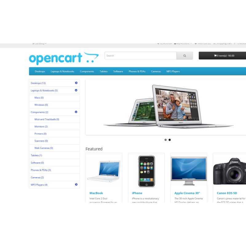 OpenCart үшін аккордеон санатының мәзірі