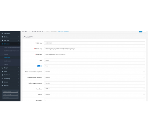 Налаштування модуля LiqPay OpenCart Платіжна система LiqPay для OpenCart