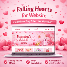 Modul Hati untuk Situs Web Hari Valentine untuk OpenCart 3